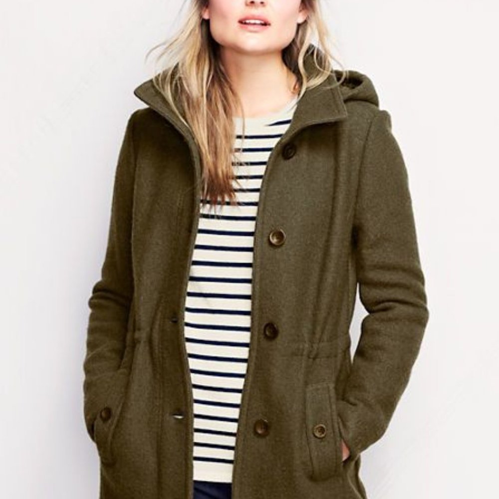 Women's Regular Boiled Wool Hooded Parka